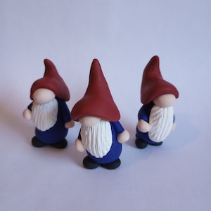 Miniature &#39;Classic Gnome - Thick Edition&#39; handmade with Polymer Clay, for mini fairy garden, terrarium, desk buddy, shelf decoration