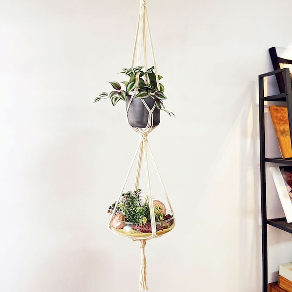 Macrame Double Plant Hanger / Double Pot Hanger