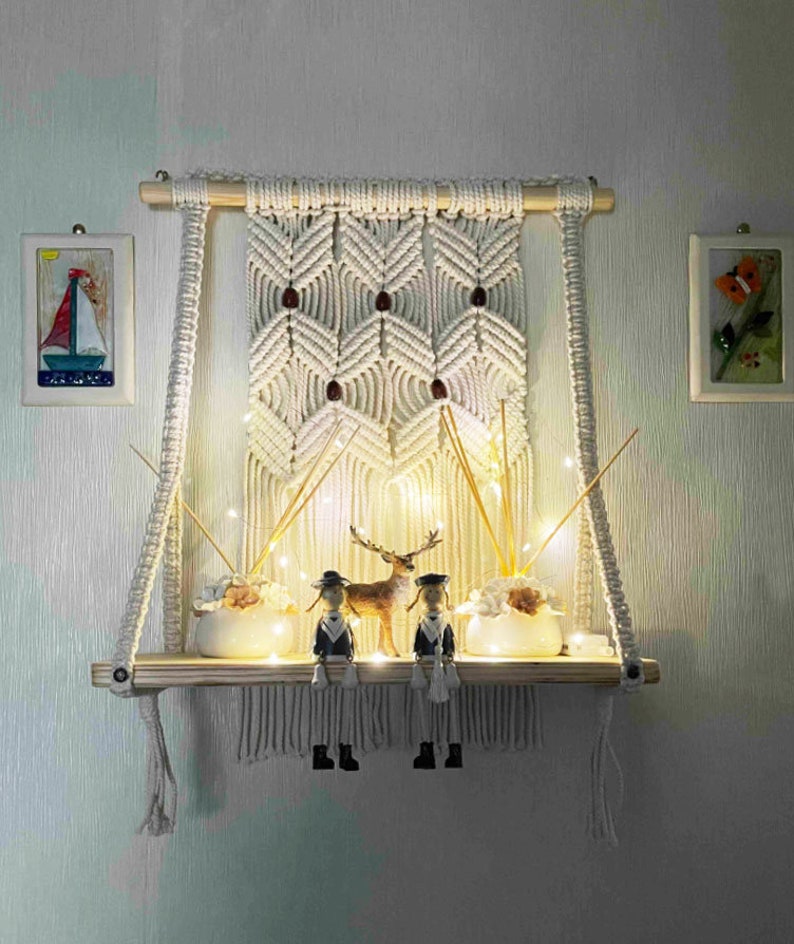 Macrame Wall Shelf Hanging Shelf Hanging Shelves Wall - Etsy