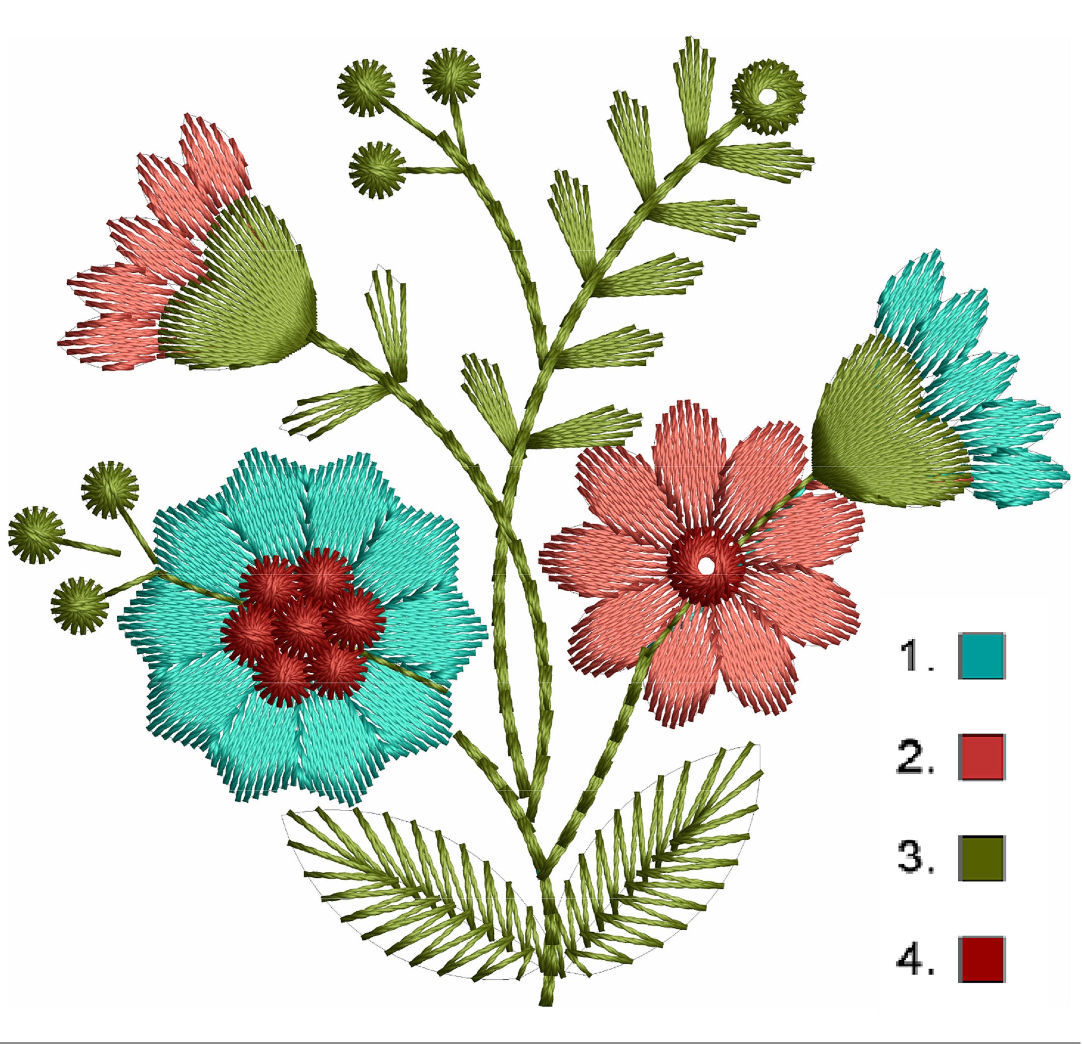 Flowers Bunch embroidery designs Bouquet embroidery design Etsy