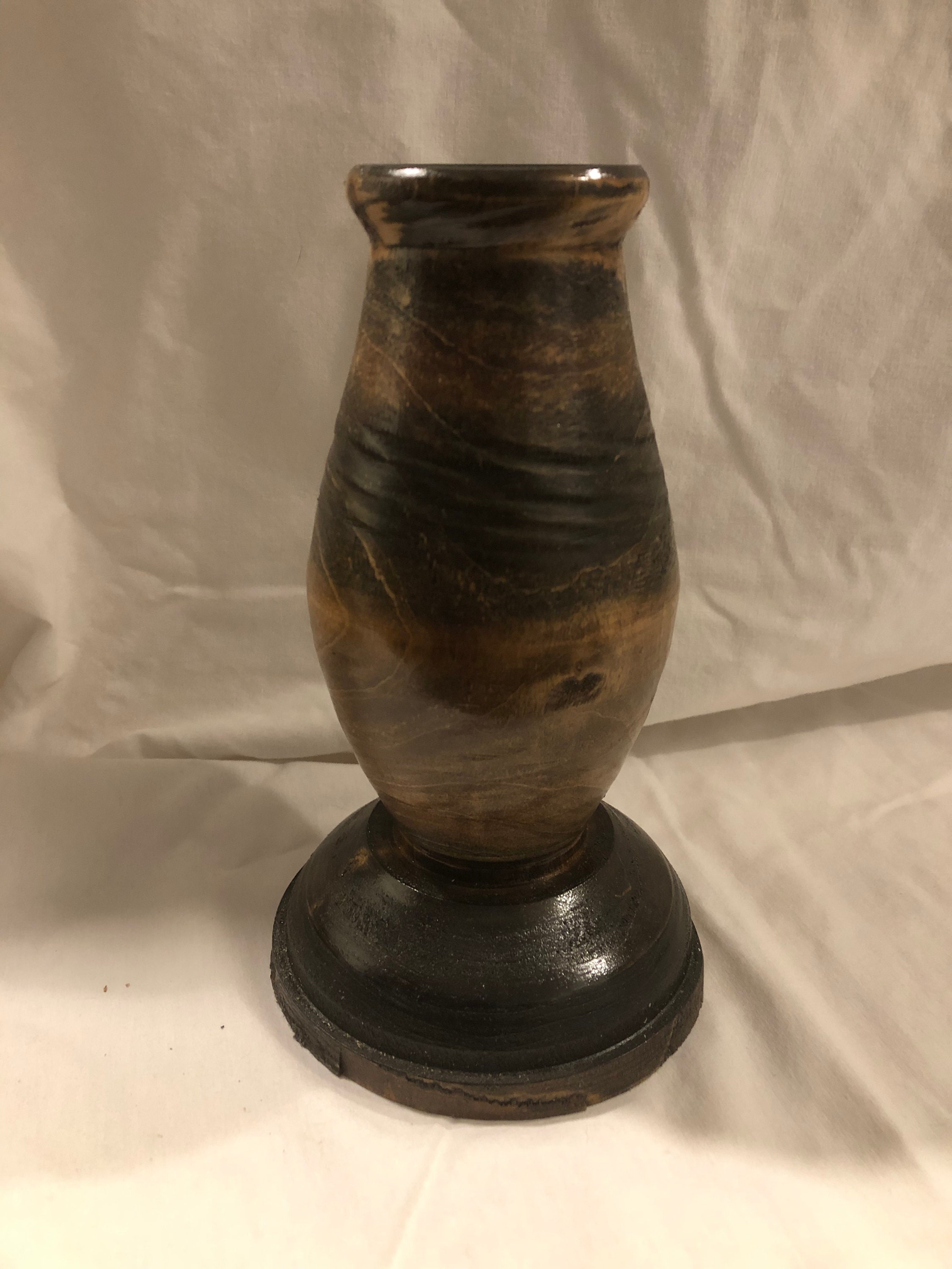 Hand Crafted Black Walnut Wooden Vase Etsy