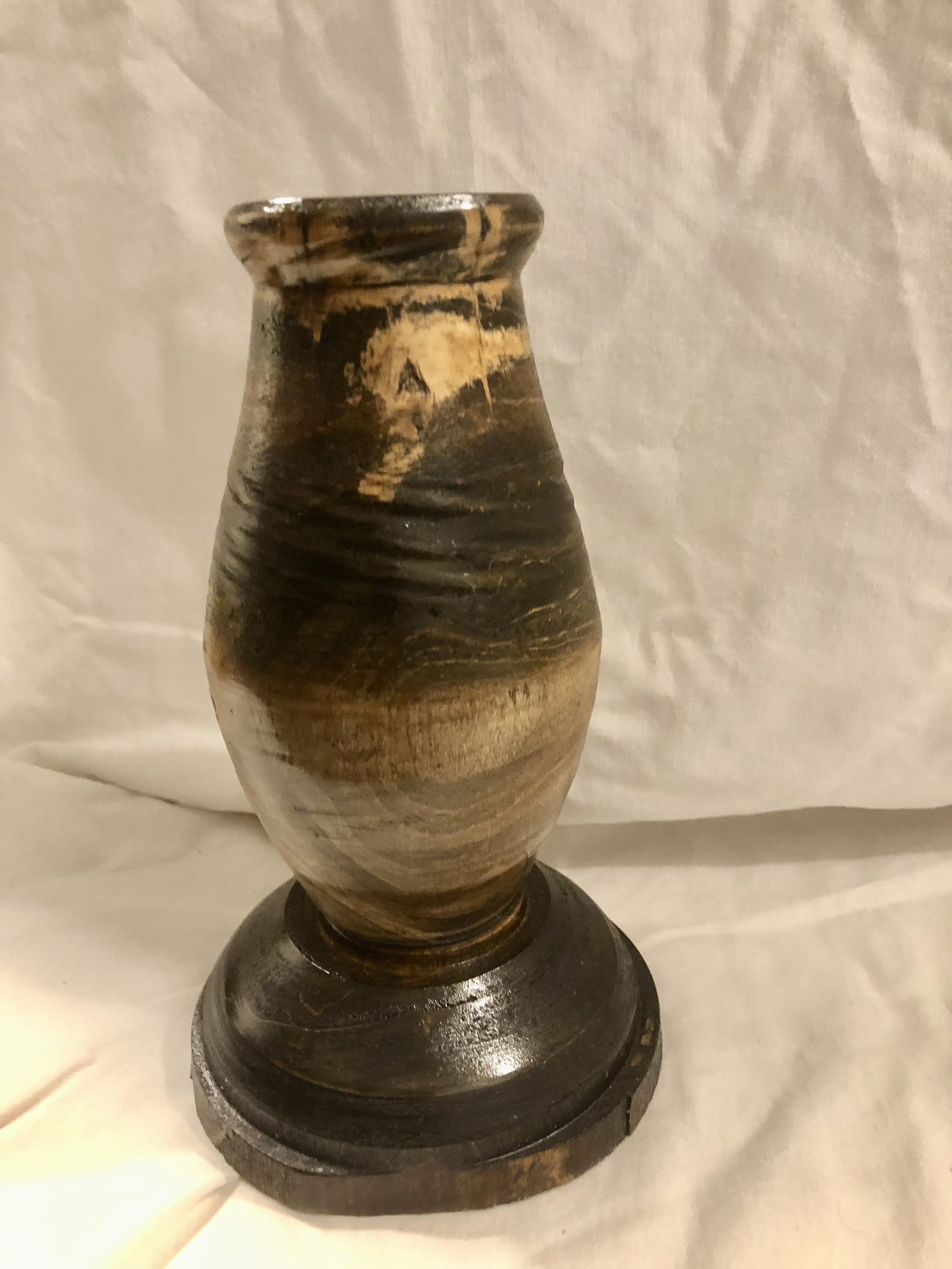 Hand Crafted Black Walnut Wooden Vase Etsy