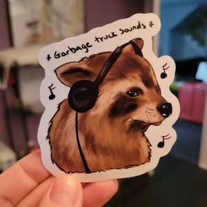 Trash raccoon laptop sticker for fun! Funny raccoon birthday  gift