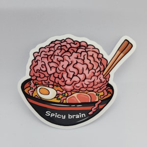 Adesivo per il cervello piccante Adesivo per laptop per la salute mentale Adesivo divertente neurodivergente