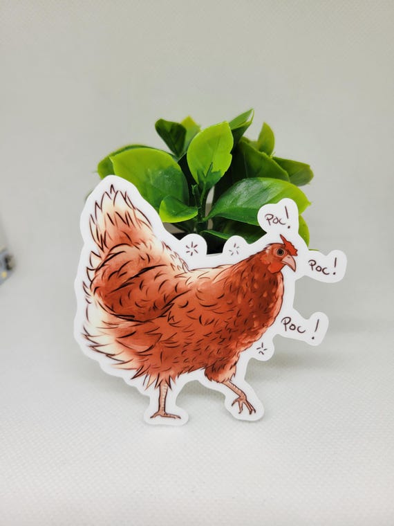 chicken laptop sticker for fun! funny animal sticker gift