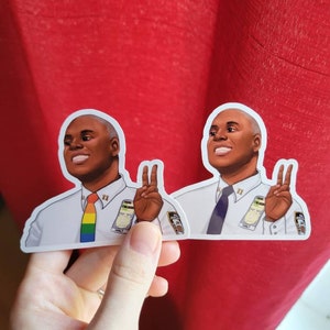 Captain Raymond holt Brooklyn 99 sticker for laptop for fun lgbtq pride option as well
