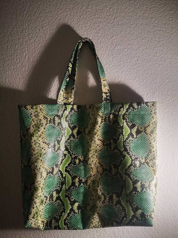 Handtasche Kunstleder Schlangenleder
