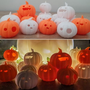 Cute mini 3D Printed pumpkins - Home Decor / Party Favors