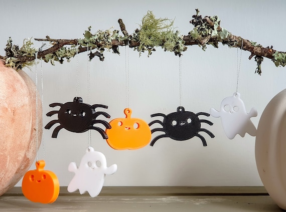 Spooky Halloween Decorations, Spider, Pumpkin, Ghost, Party Favors, Set of 6