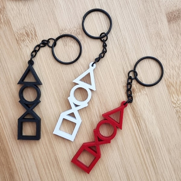 Sony PlayStation Shapes / Symbols  |  Gaming Keyring By POID