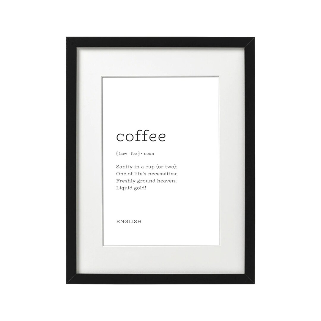 Kaffee Definition Print Englisch Minimal Wand Kunst Digitaler Download