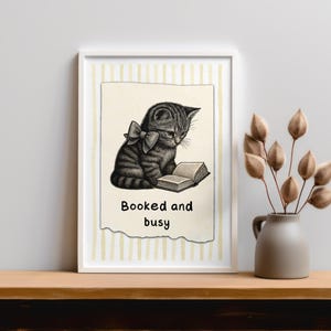 Book Wall Art PNG: &quot;Booked and Busy&quot; Classroom Decor (Digital Download)