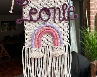 Macrame ~ wall hanging ~ personalized ~ name ~ decoration ~ children's room ~ gift ~ door sign ~ birthday ~ birth ~ Christmas