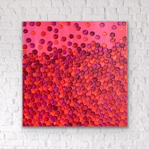 Origineel impasto Acrylschilderij | paletmesstreken | abstracte kunst aan de muur | sculpturale textuur | 16x16&quot; | KRACHT
