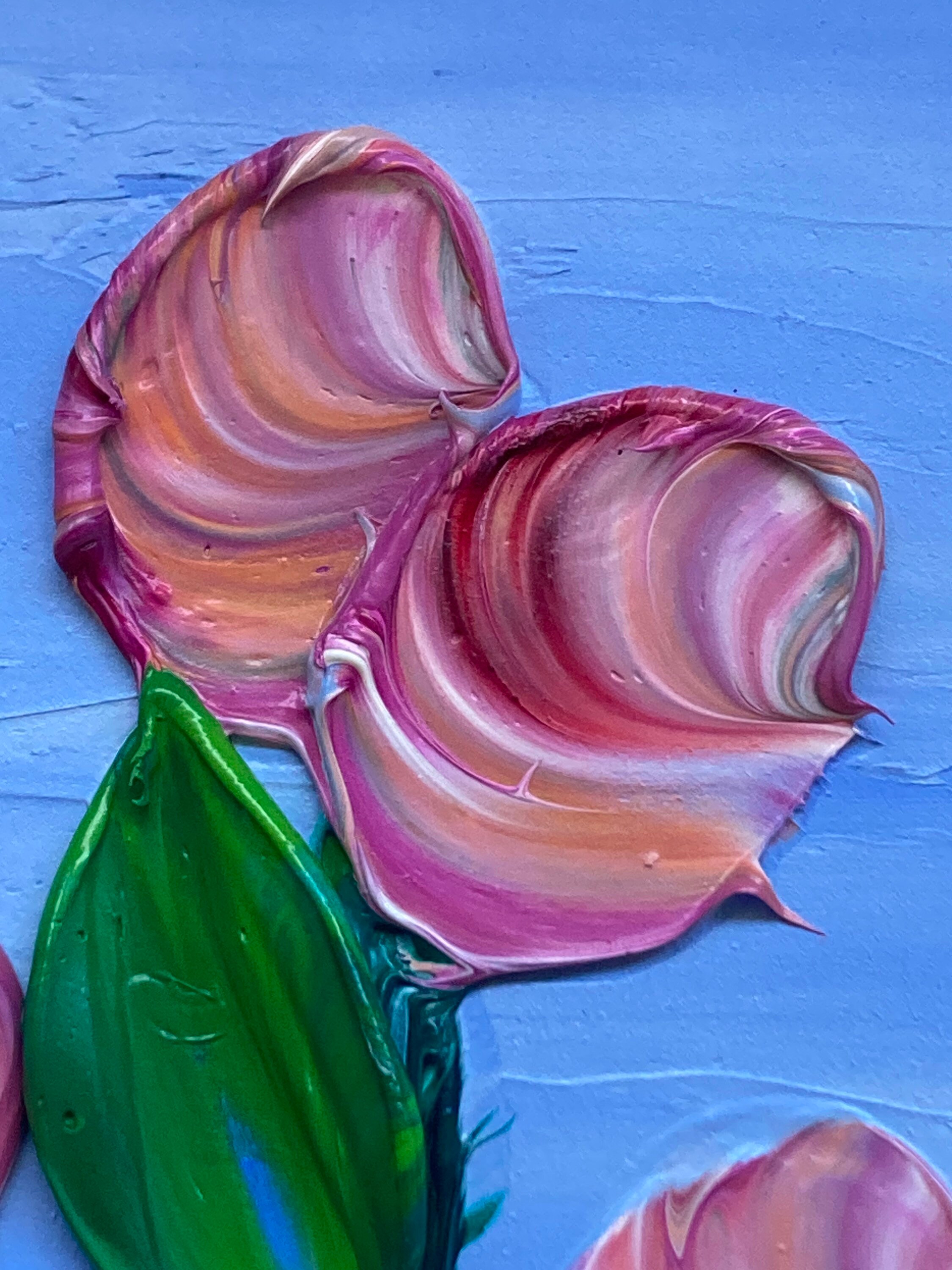 Impasto Floral Oil Painting: Abstract Flower Art, 10x10 - Etsy