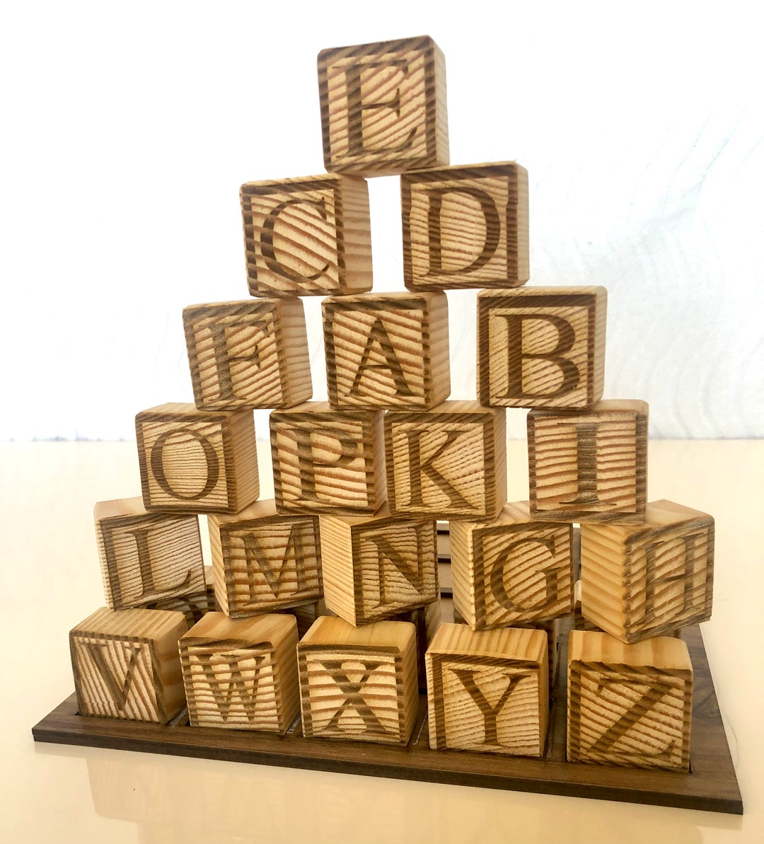 Buy 25 Wooden Blocks ABC Kids Wooden Playset Kids Wood Game. Online in