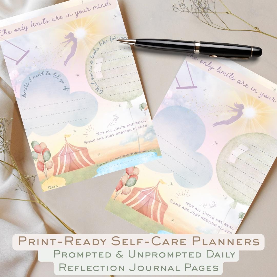 Limitless Reflection Kit | Printable Daily Self-growth Journal Pages ...