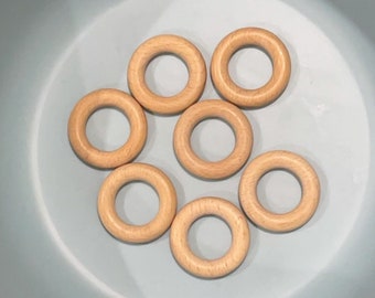 55mm  Natural Beech Wood Rings, Premium Beech Wooden Rings, Rings in Natural Raw Beechwood   Wholesale Blanks Bulk 55mm