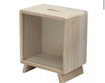 IN STOCK !! Wooden Money Box Blank  Wholesale Blanks Bulk Shipping - sec....