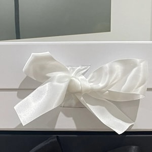 White Box White RIBBON Rigid Magnetic Box/ Plain Blank Box / Gift Hamper/Gift Box/Bridesmaid Box//Supplies/ imperfections