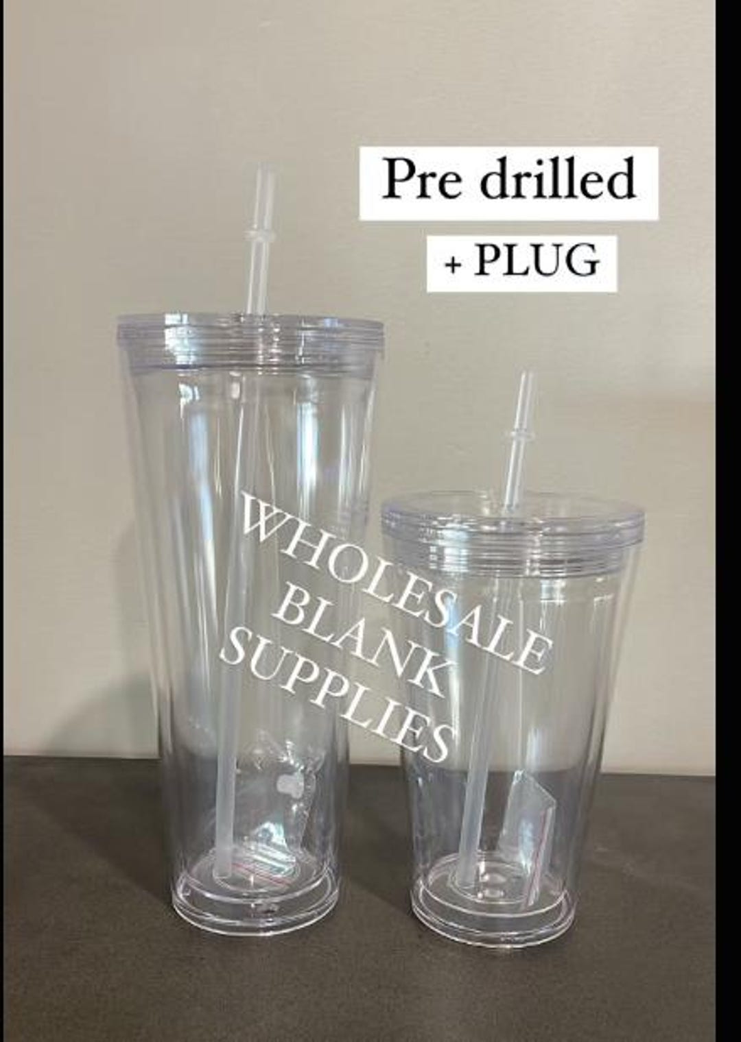 Pack Acrylic Snow Globe Tumbler, 20 Oz Pre Drilled