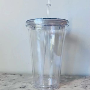 AUF LAGER 16oz 470ml - Doppelwandiger Becher Hochwertige Acryl Glitter Schneekugel • Eiskaffee Vinyl Großhandel Rohlinge • Bubble Tea •