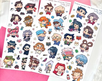 Ace Attorney Sticker Sheets