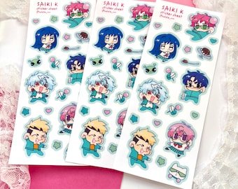 Folhas de adesivos Saiki K