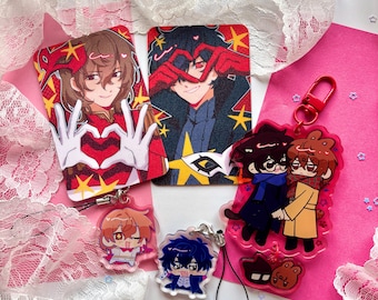 Photocard, chaveiro e pingente para celular do Akeshuake de Persona 5