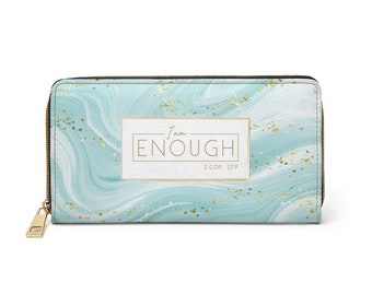 Cute Wallet for Women | I am Enough | Christian Gifts for Women | Small Zipper Wallet | Visit my store for lots of scripture gifts!