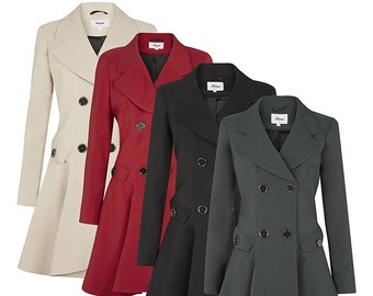 double breasted flare coat