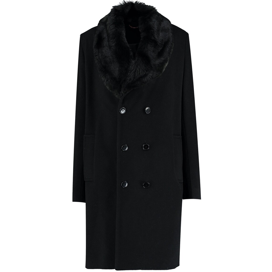 De La Creme MAN Mens Wool Mix Overcoat With Faux Fur Collar Etsy UK