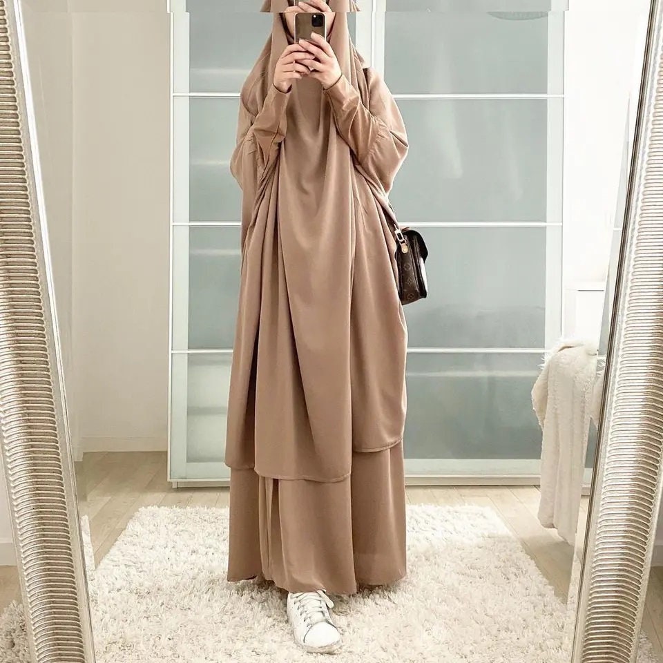 Hooded Muslim Women Hijab Dress Prayer Garment 2 Piece Jilbab - Etsy