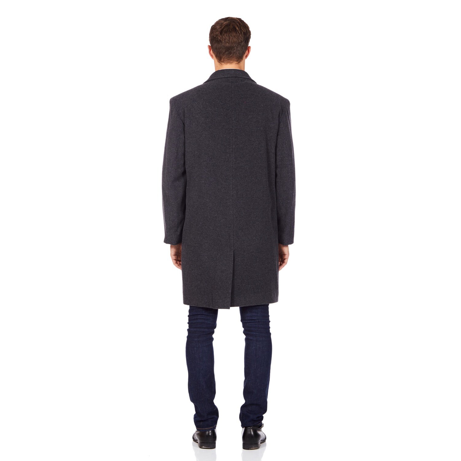 De La Creme MAN Mens Wool & Cashmere Blend Formal Security Overcoat ...