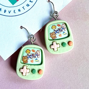 Cute Retro Handheld Game System Earrings for Sensitive Ears, Retro Game Earrings, Nostalgic 3D Miniature Game Earrings