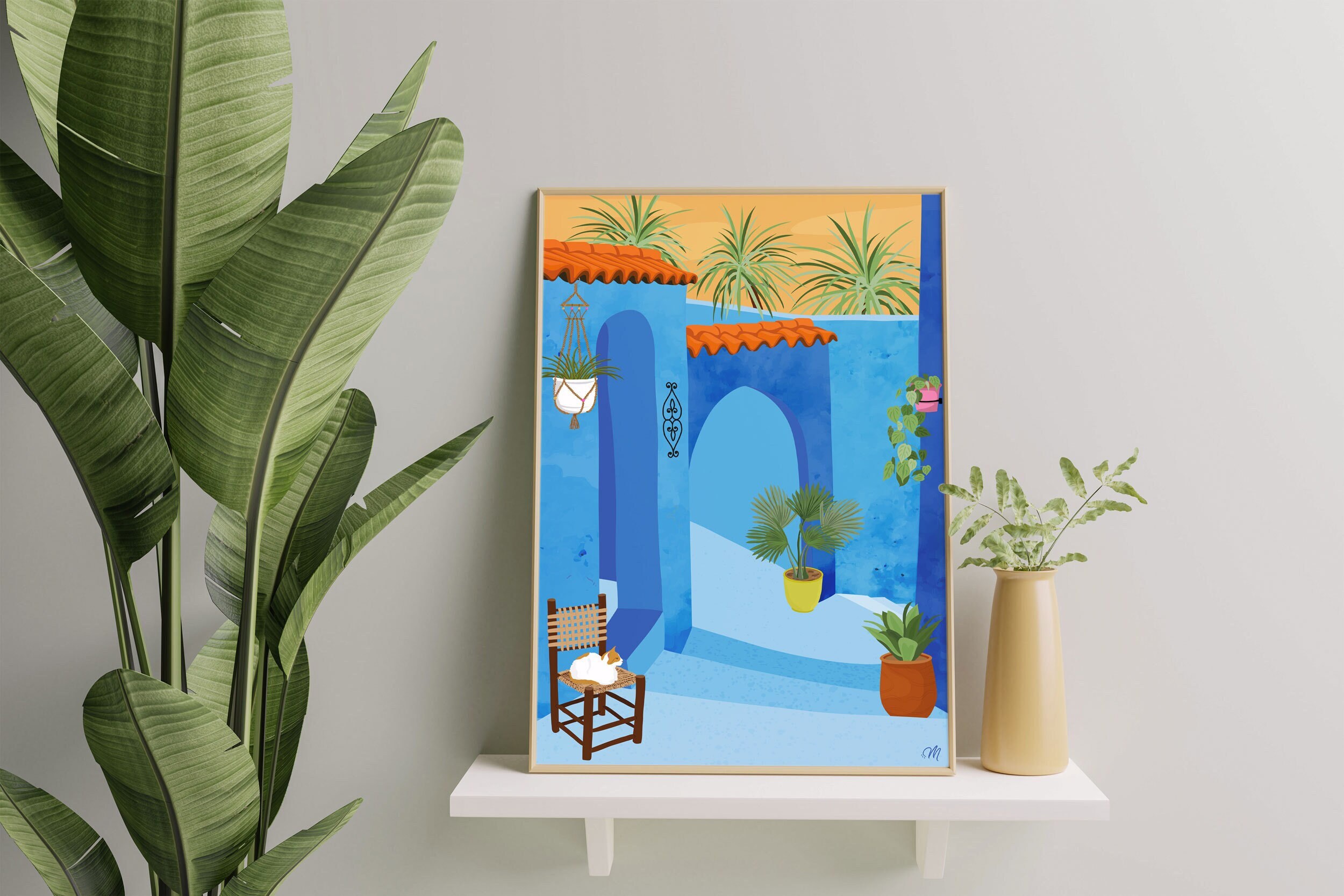 Affiche Chefchaouen Maroc Pour Décoration Murale à Encadrer