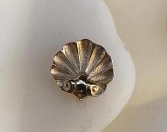 14K Solid Yellow, Rose, White Gold Shell Piercing, Body Jewelry, 25g Threadless pin, 14g or 16g Threaded pins