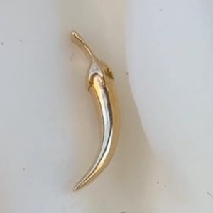 14K Solid Yellow, Rose, White Gold Chili Piercing, Body Jewelry, 25g Threadless pin, 14g or 16g Threaded pins