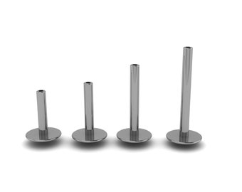 Titanium 14G Threaded Labret Post: Hypoallergenic Flat Back Piercing Jewelry Base