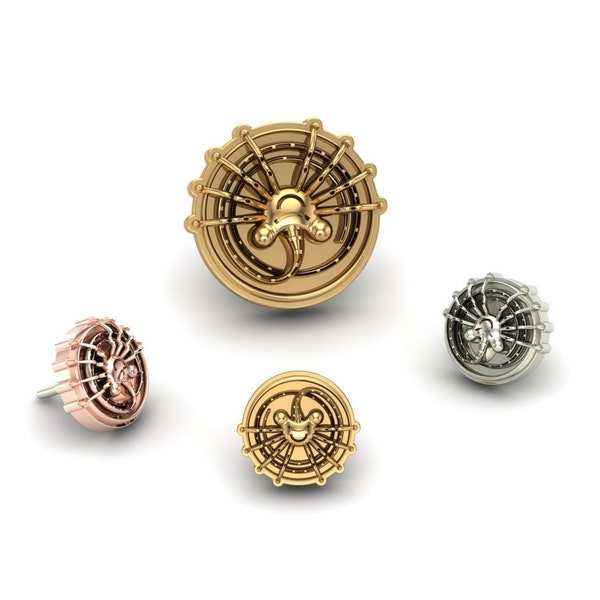 14K Solid Yellow, Rose, White Gold Alien Hugger Piercing, Body Jewelry, 25g Threadless pin, 14g or 16g Threaded pins