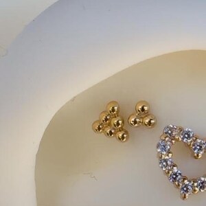 14K Solid Yellow, Rose, White Gold 6 Beads Piercing, Body Jewelry, 25g Threadless pin, 14g or 16g Threaded pins