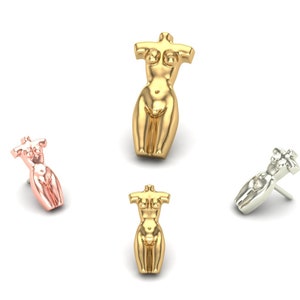 14K Solid Yellow, Rose, White Gold Body Piercing, Body Jewelry, 25g Threadless pin, 14g or 16g Threaded