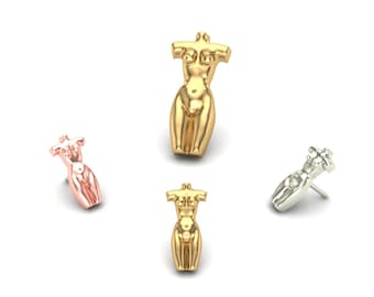 Piercing corporal de oro macizo de 14 quilates: con y sin rosca, de 14 g, 16 g y 25 g.