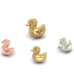 14K Gelb, Rose, Weißgold Ente Piercing, Körperschmuck, 25g Threadless-Pin, 14g oder 16g mit eingefädelten Stiften