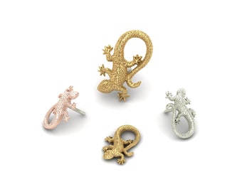 Piercing corporal de lagarto con collar de oro macizo: piercing para la nariz con y sin rosca
