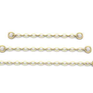 14K Solid Yellow, Rose, White Gold Flat Cable Chain Small Piercing, Body Jewelry