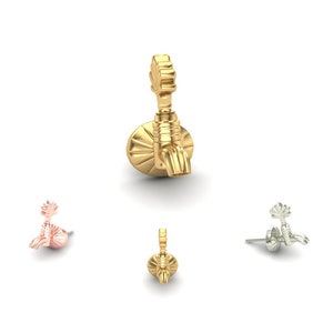 14K Solid Yellow, Rose, White Gold Sink Piercing, Body Jewelry, 25g Threadless pin, 14g or 16g Threaded pins