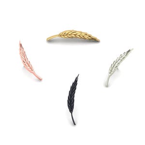 14K Solid Yellow, Rose, White Gold Wheat Piercing, Body Jewelry, 25g Threadless pin, 14g or 16g Threaded pins