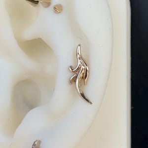 14K Solid Yellow, Rose, White Gold Maya Piercing, Body Jewelry, 25g Threadless pin, 14g or 16g Threaded pins