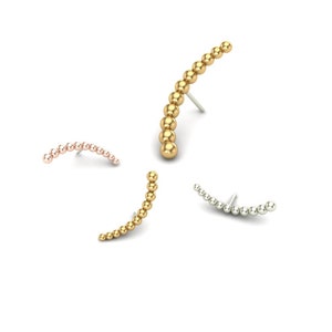 14K Solid Yellow, Rose, White Gold Arc Piercing, Body Jewelry, 25g Threadless pin, 14g or 16g Threaded pins